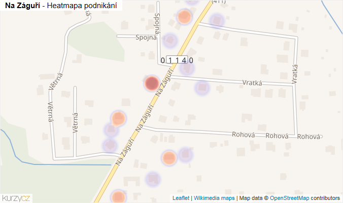 Mapa Na Záguří - Firmy v ulici.