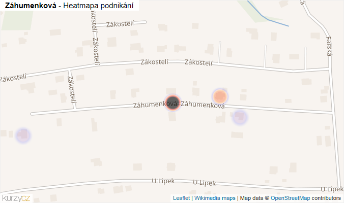 Mapa Záhumenková - Firmy v ulici.