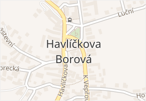 Havlíčkova Borová v obci Havlíčkova Borová - mapa části obce