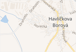 Horecká v obci Havlíčkova Borová - mapa ulice