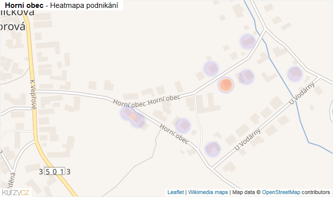 Mapa Horní obec - Firmy v ulici.