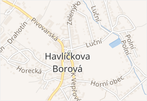 Náměstí v obci Havlíčkova Borová - mapa ulice