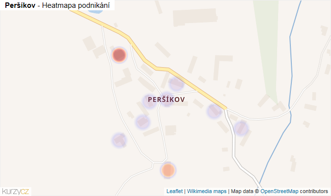 Mapa Peršíkov - Firmy v části obce.