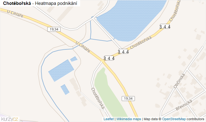 Mapa Chotěbořská - Firmy v ulici.