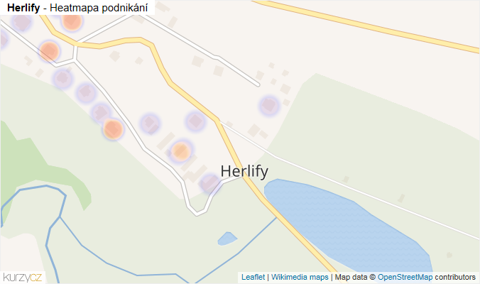 Mapa Herlify - Firmy v části obce.