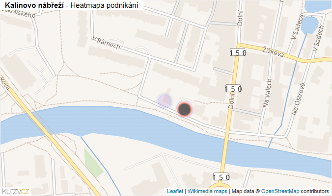 Mapa Kalinovo nábřeží - Firmy v ulici.