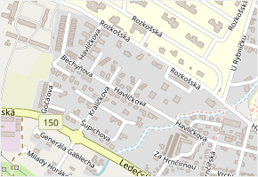Liškova v obci Havlíčkův Brod - mapa ulice