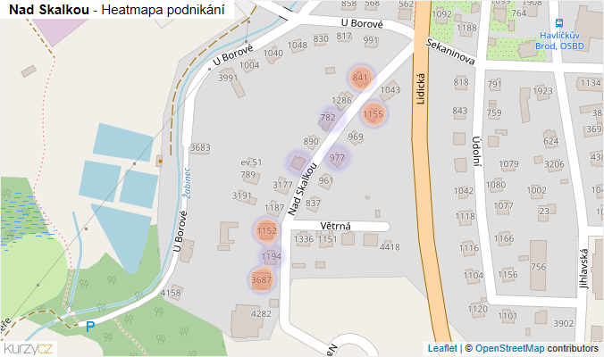 Mapa Nad Skalkou - Firmy v ulici.
