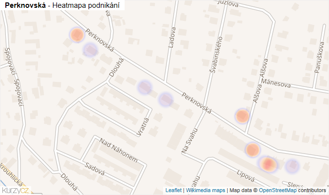 Mapa Perknovská - Firmy v ulici.