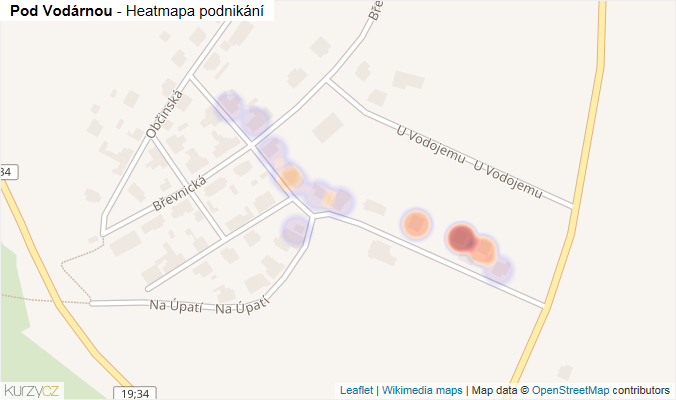 Mapa Pod Vodárnou - Firmy v ulici.
