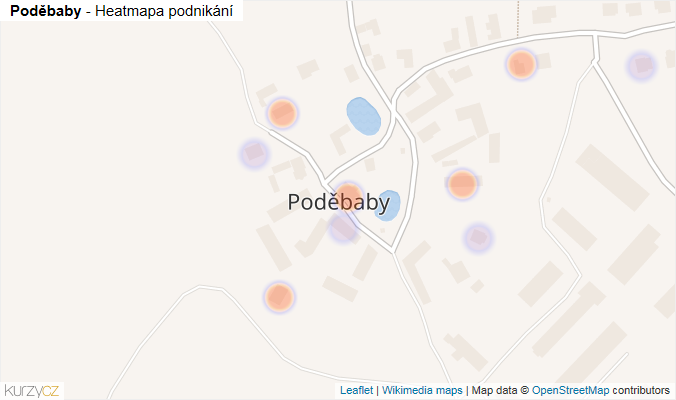 Mapa Poděbaby - Firmy v části obce.