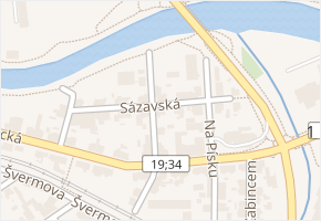 Sázavská v obci Havlíčkův Brod - mapa ulice