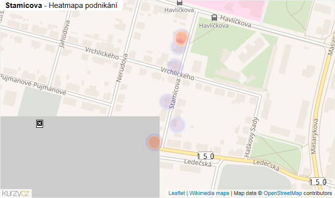 Mapa Stamicova - Firmy v ulici.