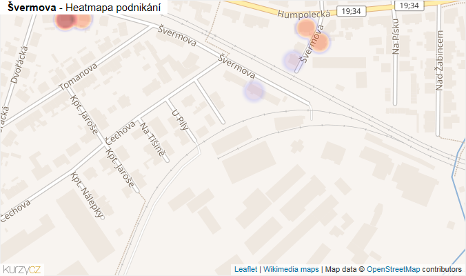 Mapa Švermova - Firmy v ulici.