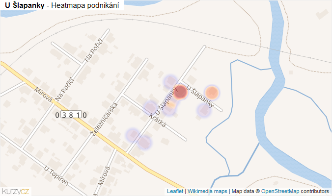 Mapa U Šlapanky - Firmy v ulici.