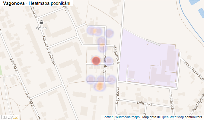 Mapa Vagonova - Firmy v ulici.