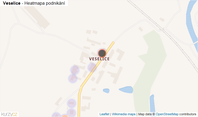 Mapa Veselice - Firmy v části obce.