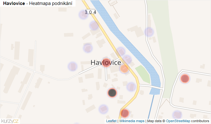 Mapa Havlovice - Firmy v části obce.