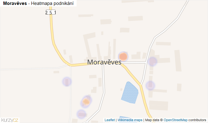 Mapa Moravěves - Firmy v části obce.