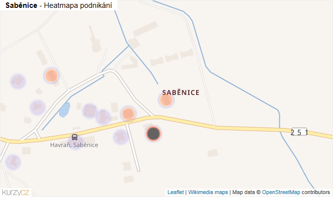 Mapa Saběnice - Firmy v části obce.