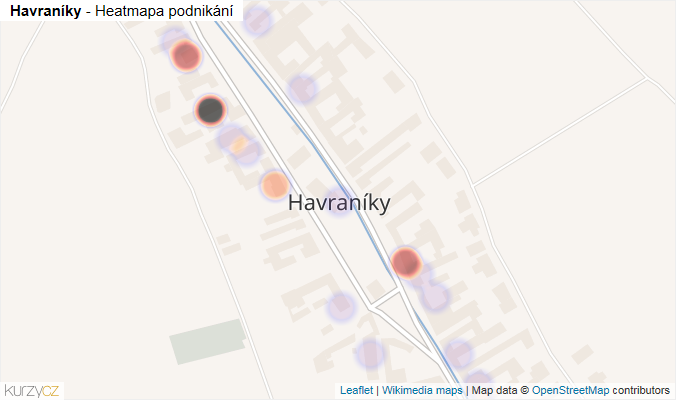 Mapa Havraníky - Firmy v části obce.