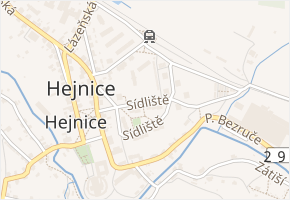 Sídliště v obci Hejnice - mapa ulice