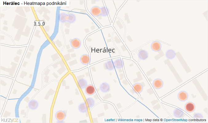 Mapa Herálec - Firmy v části obce.