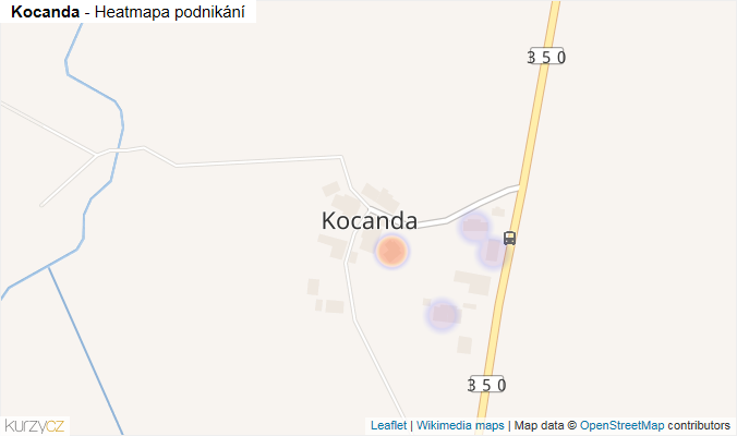 Mapa Kocanda - Firmy v části obce.