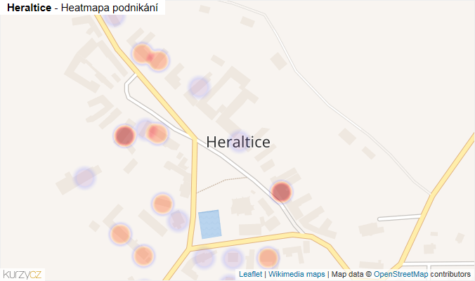 Mapa Heraltice - Firmy v části obce.
