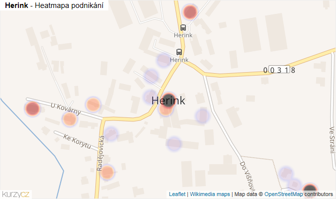 Mapa Herink - Firmy v části obce.