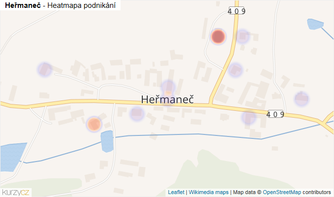 Mapa Heřmaneč - Firmy v části obce.