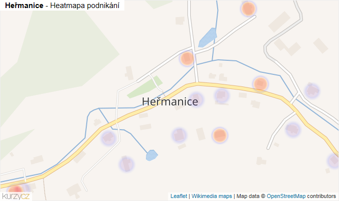 Mapa Heřmanice - Firmy v části obce.