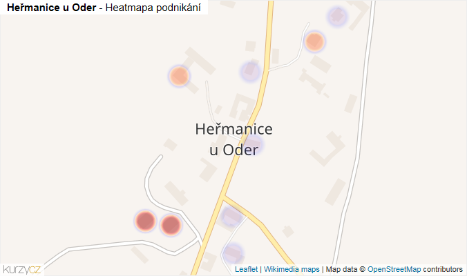 Mapa Heřmanice u Oder - Firmy v části obce.