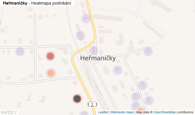 Mapa Heřmaničky - Firmy v části obce.