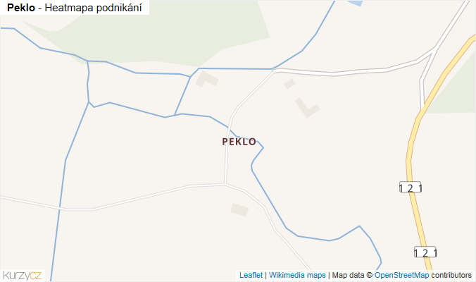 Mapa Peklo - Firmy v části obce.