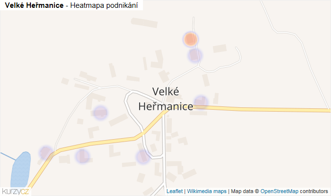 Mapa Velké Heřmanice - Firmy v části obce.