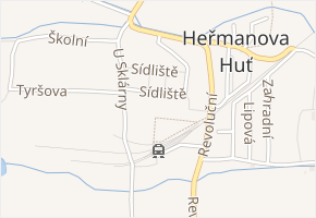 Mírové náměstí v obci Heřmanova Huť - mapa ulice