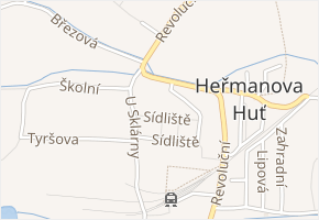 Sídliště v obci Heřmanova Huť - mapa ulice