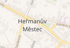 Heřmanův Městec v obci Heřmanův Městec - mapa části obce