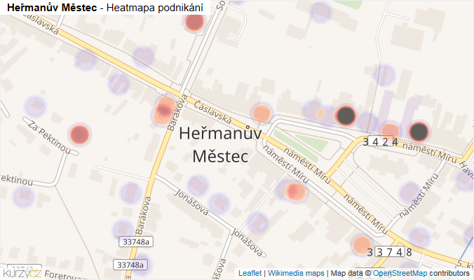 Mapa Heřmanův Městec - Firmy v části obce.
