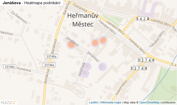 Mapa Jonášova - Firmy v ulici.
