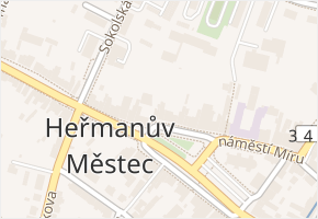 náměstí Míru v obci Heřmanův Městec - mapa ulice