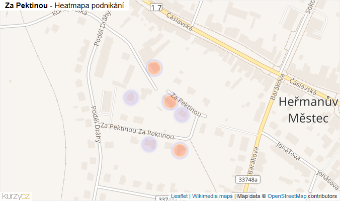Mapa Za Pektinou - Firmy v ulici.