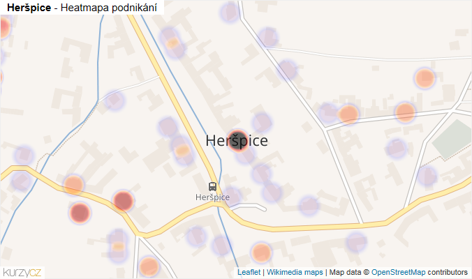 Mapa Heršpice - Firmy v části obce.