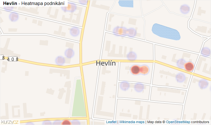 Mapa Hevlín - Firmy v části obce.