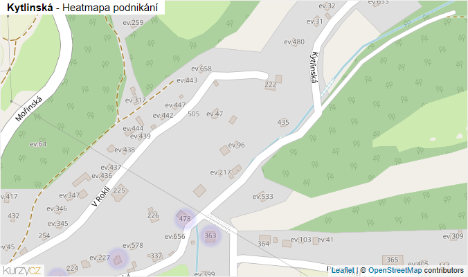 Mapa Kytlinská - Firmy v ulici.