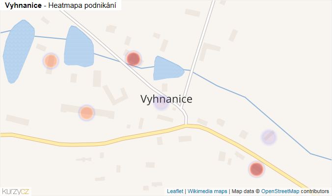 Mapa Vyhnanice - Firmy v části obce.