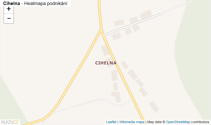 Mapa Cihelna - Firmy v části obce.