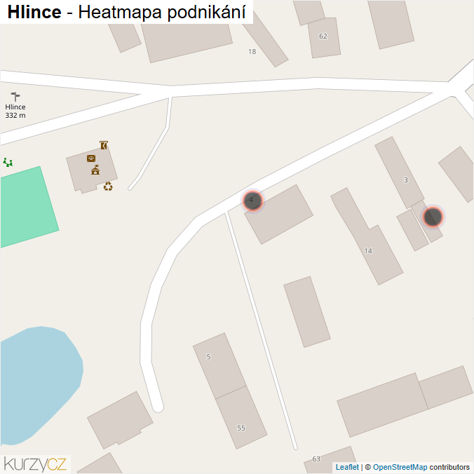 Mapa Hlince - Firmy v obci.