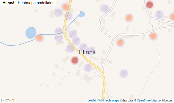 Mapa Hlinná - Firmy v části obce.